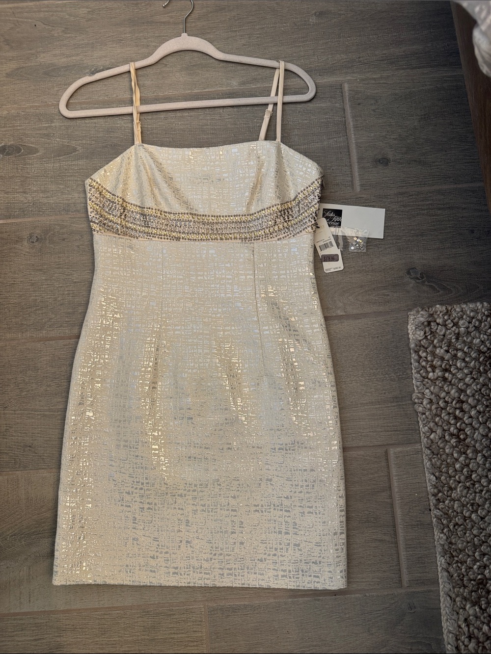 Laundry By Shelli Segal Cream Dress with Gold Accents